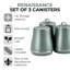 Tower T826176FOR Renaissance Set of 3 Storage Canisters for Coffee/Sugar/Tea & Other Loose Ingredients, 1.5L, Forest Green