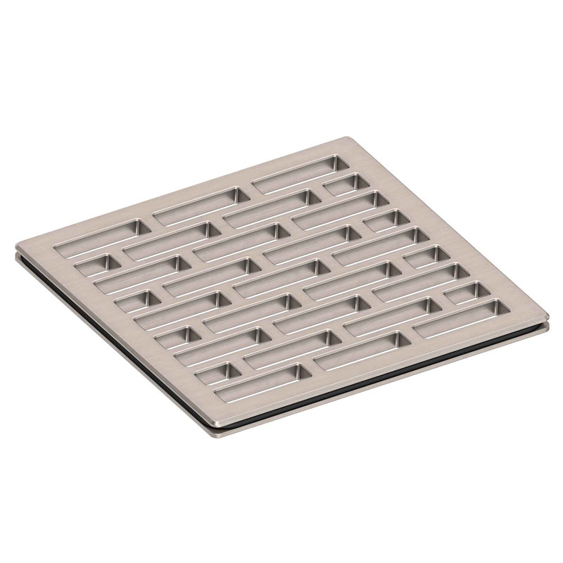 4" Square Shower Drain, Forever Brass (PVD)