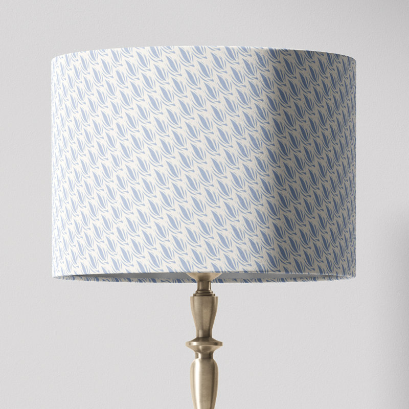Drum Lampshade In Seedling, Blue, 12" H x 16" W x 16" D
