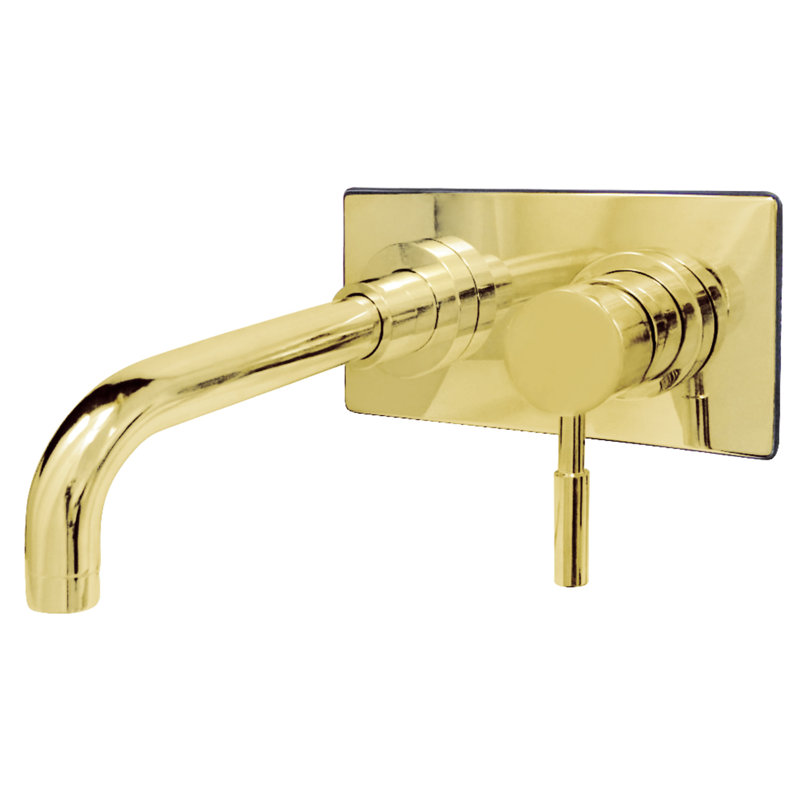 South Beach Wall Mount Bathroom Faucet, Polished Brass