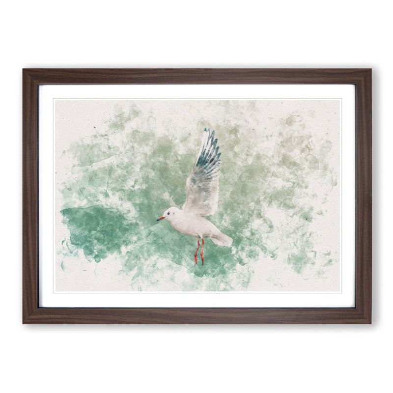 Seagull - Picture Frame Painting Print, Walnut Framed, 62cm H x 87cm W x 2cm D