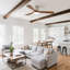 52 In. Flush Mount Nickle Wood Ceiling Fan With Light