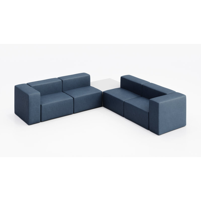 Canapé d'angle pour 4 personnes avec table d'appoint - Vinyle, Océan