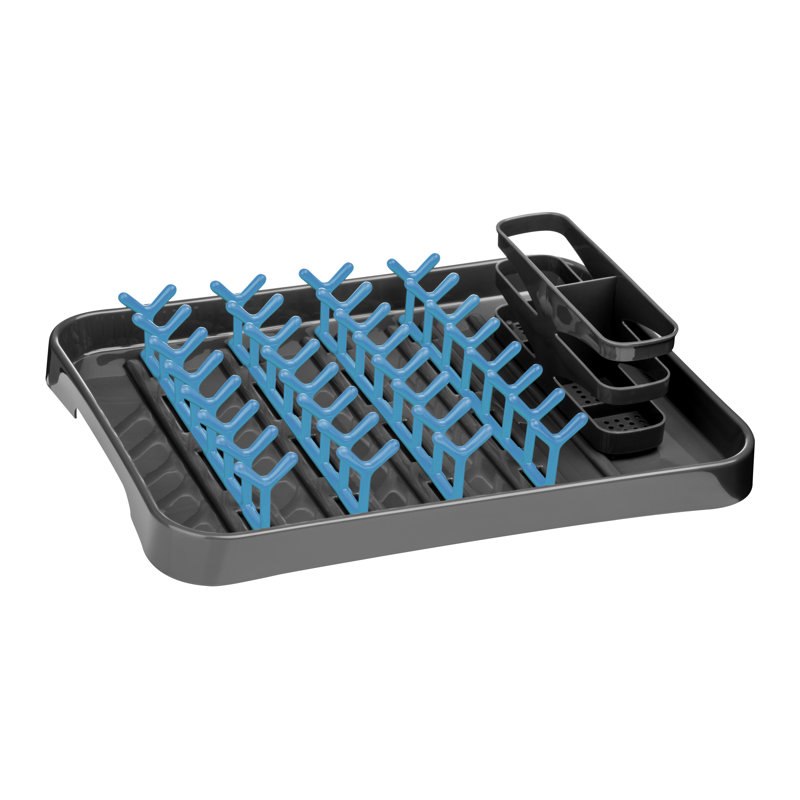 11cm Dish Drainer, Vivid Blue / Grey