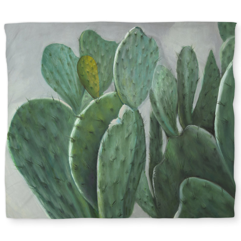 Paddle Cactus King Duvet Cover - Hyperrealist Botanical Decor, King Duvet Cover
