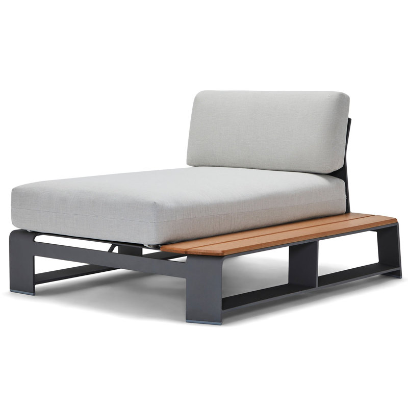 RHF Chaise Unit With Nextteak Accent, Textured Black, Chartres Malt