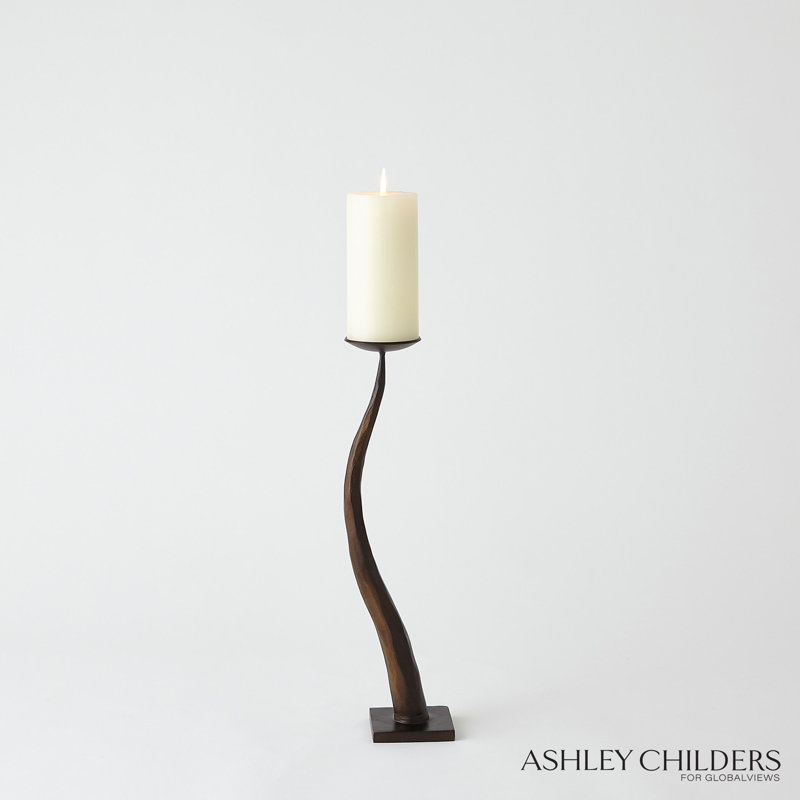 Chiseled Candle Holder-Short, 17" H x 3.5" W x 3.5" D