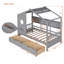 Lit simple en bois avec 2 tiroirs, lit pour enfant avec tablette de rangement, gris-115900854