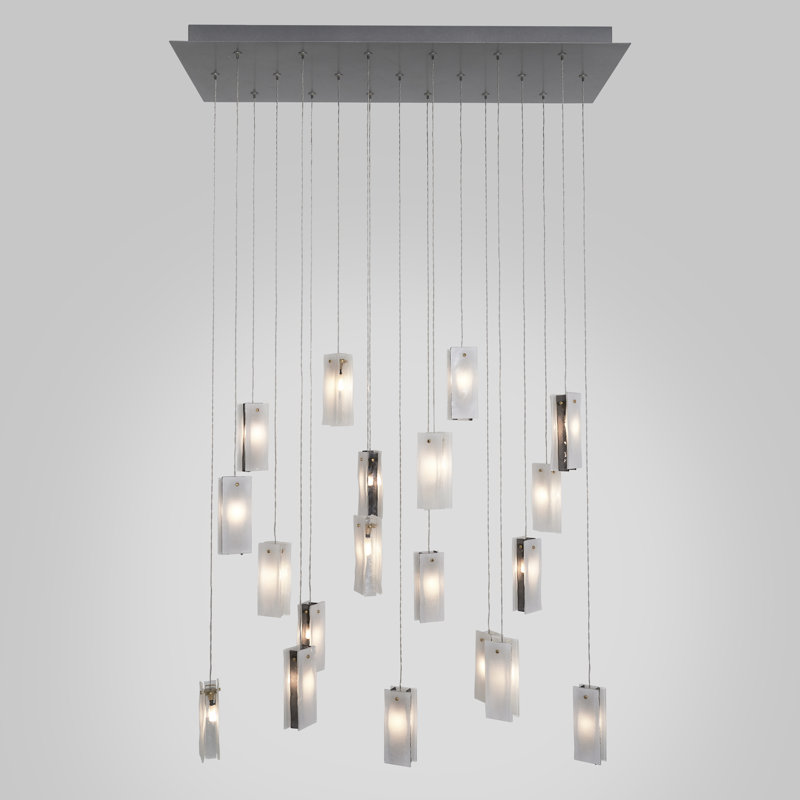 13 - Light Pendant, Black, 19, 48" H x 30" W x 12" D