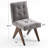 Turfed Linen Upholstered Dining Chair Armless Parsons Side Chair With Solid Wood Legs-2011791573