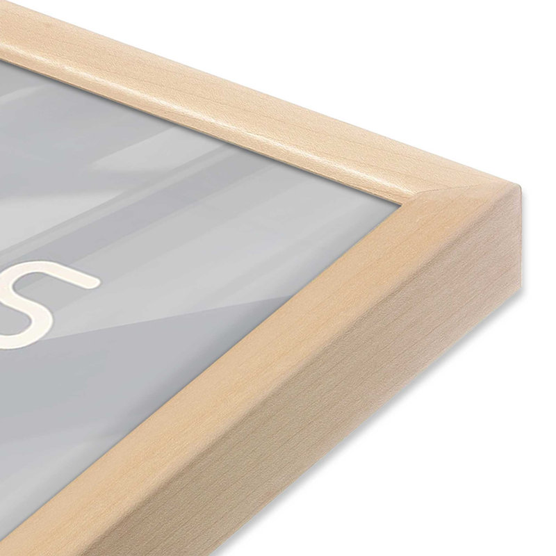 Bauhaus 1919 Linear Harmony Rolled Print, Raw Maple Framed Paper, 37" H x 25" W x 1.25" D
