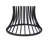 Ticy Dining Table, 48 Inch Round Glass Top, Black Iron Cagelike Base