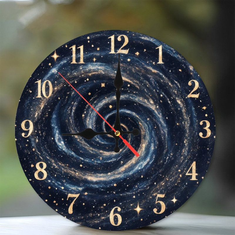 Horloge galaxie à spirale dorée