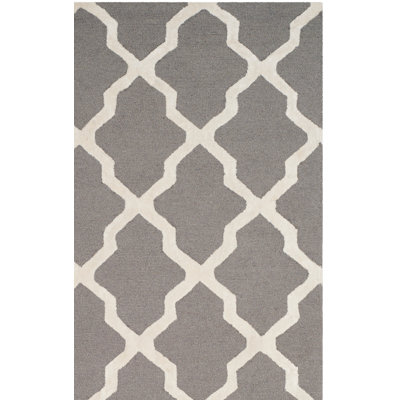 Tapis géométrique en laine et viscose touffeté à la main Ellicott Cambridge