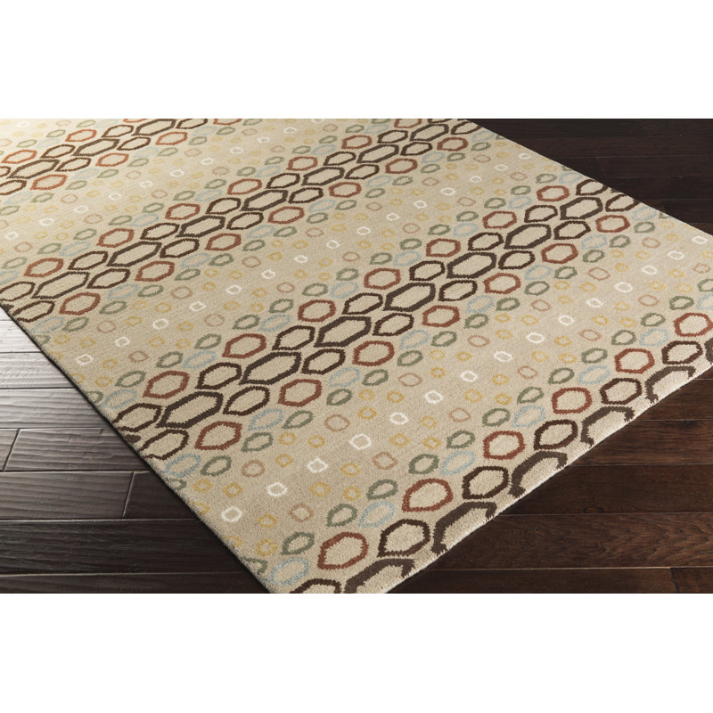 Wool Geometric Indoor Rug, Rectangle 2' x 3'