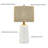 Amarchand 24 in. White Traditional Dimmable Ceramic For Bedroom/Living Room Bedside Desk Nightstand Single Table Lamp With Rattan Empire Shade