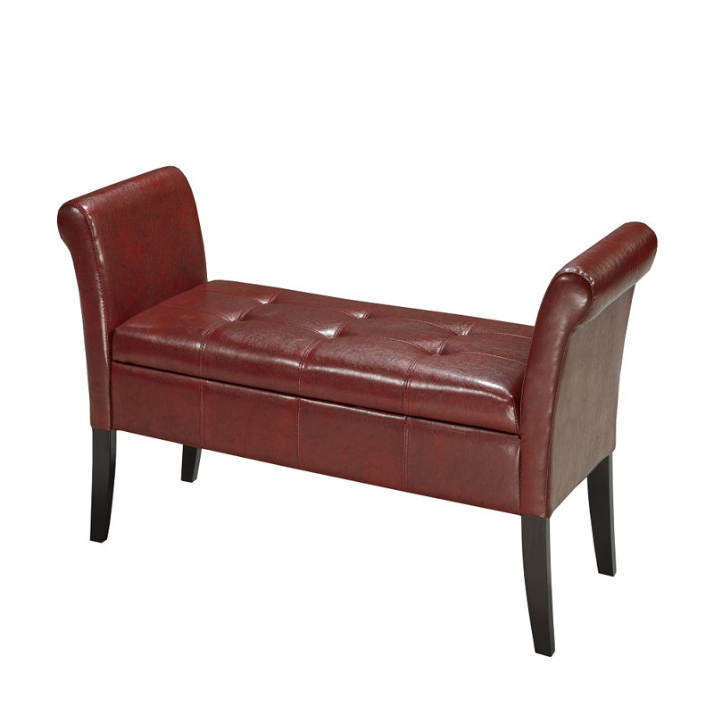 Banc de rangement en cuir Keriona