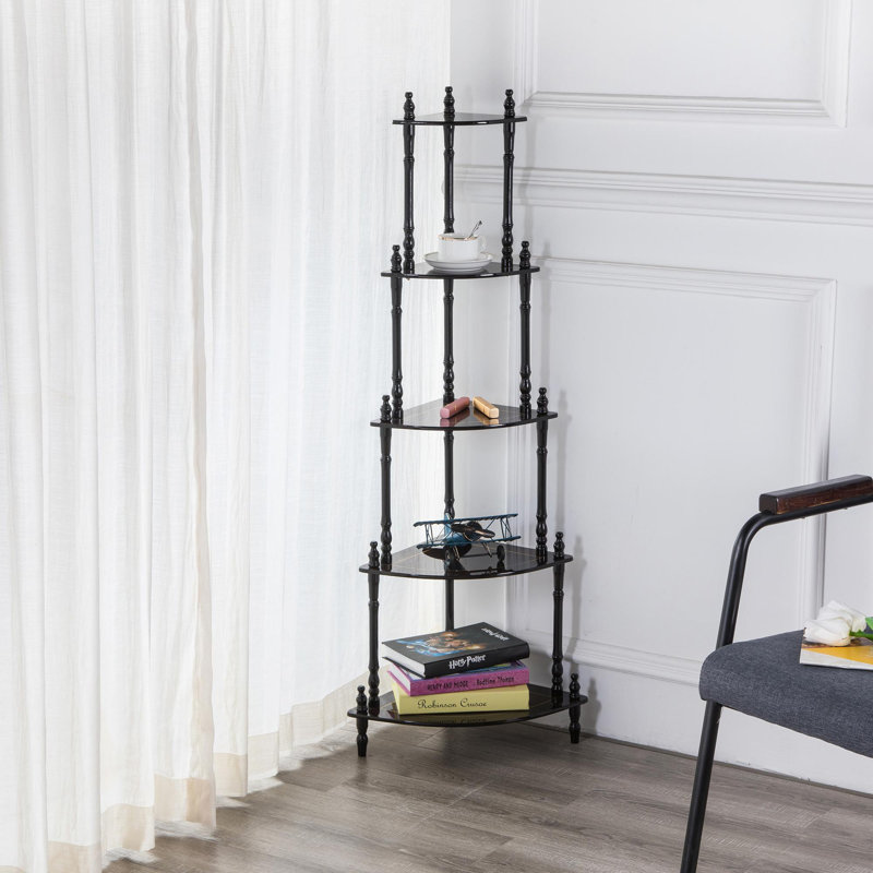 5-Tier Wooden Standing Corner Shelf