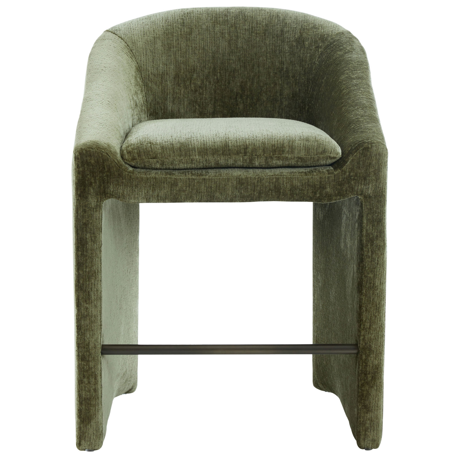 Oshawa Upholstered Chenille Bar and Counter Stool, Counter Stool (26.8" Seat Height), Olive Green