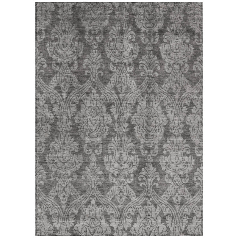 Krymera Gray Washable Indoor-Outdoor Rug - LOOMLAN, 8' x 10'
