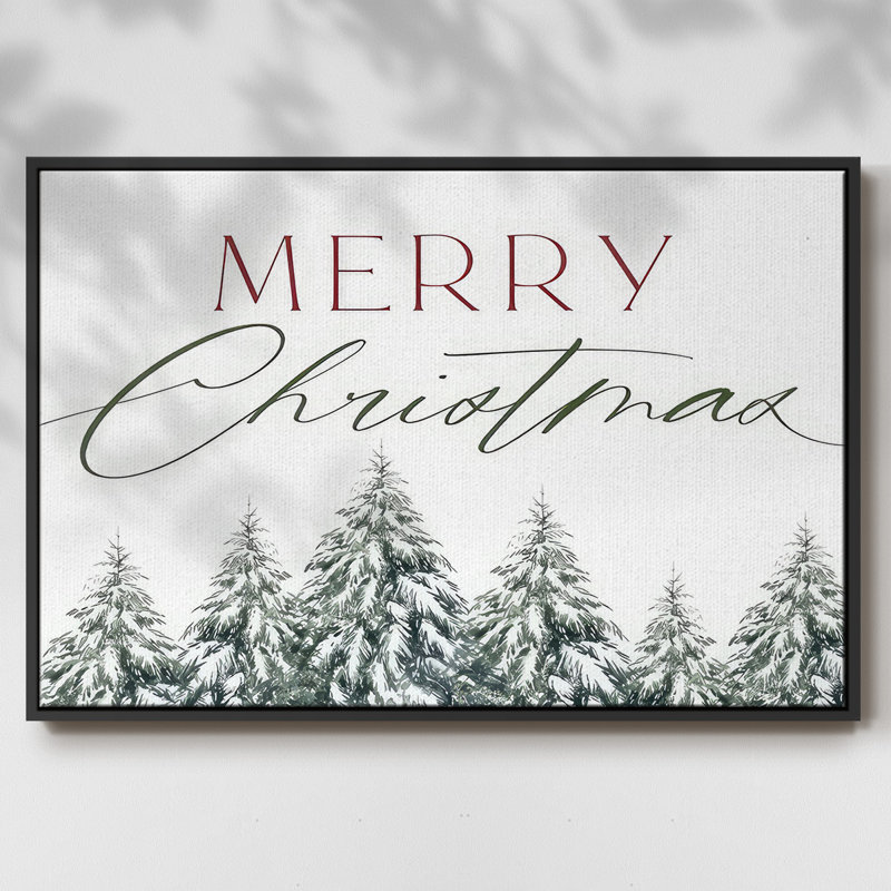 Joyeux Noël, arbres, Cadre noir, H 25 po x l 37 po x P 1,5 po
