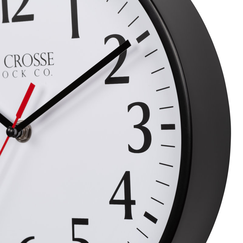 La Crosse Clock 10 in. Basics Analog Quartz Wall Clock, Black