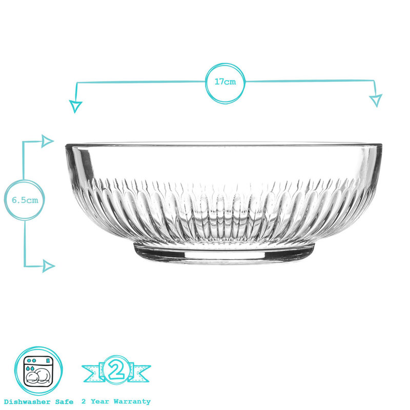 Argon Tableware - Campana Glass Serving Bowl - 17cm - Clear