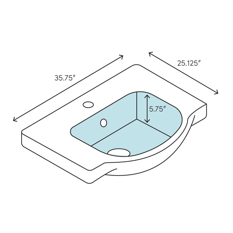 Whitehaus 25.13'' Ceramic U-Shaped Bathroom Sink