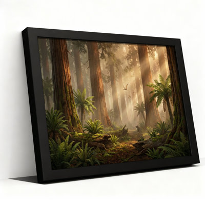 Mystic Forest Sunlight, reproduction d'art sur toile tendue sur toile, ensemble de 1