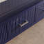 Meuble télé haute brillance bleu 78,7 po x 13,8 po 17,8 po, apparence moderne, tiroirs pour accessoires et pieds de style contemporain, poignées de rangement-130530519