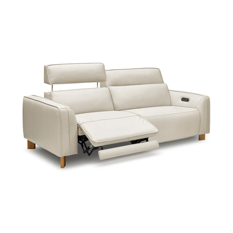Canapé inclinable en cuir Lesley, Beige