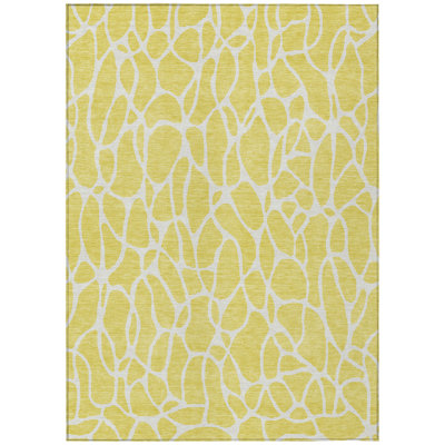 Zarelia Yellow Washable Indoor-Outdoor Rug - 