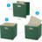 Set Of 4 Foldable Linen Cube Storage Bins With Handles
