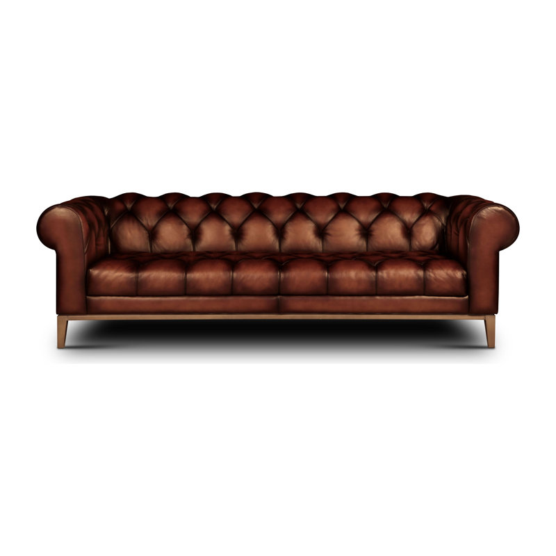 Gaga Upholstered 96'' Sofa, Ashen Green (Open Range), Satin Dark Bronze