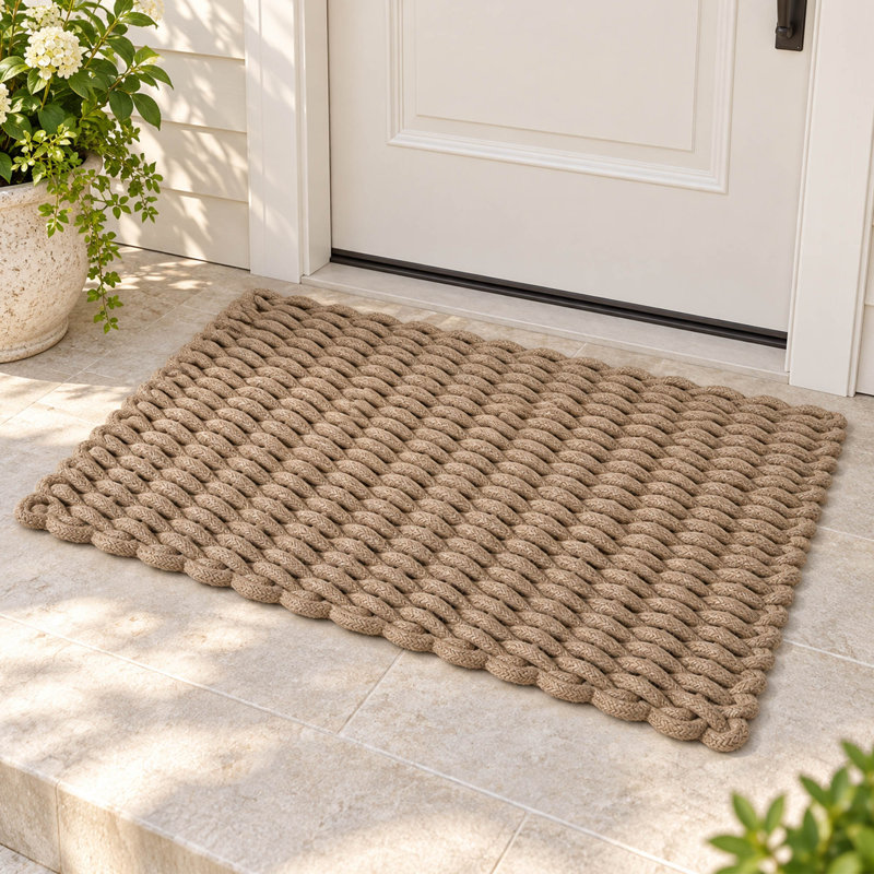 Tapis de porte en jute tissé 24 po x 36 po pour entrées couvertes