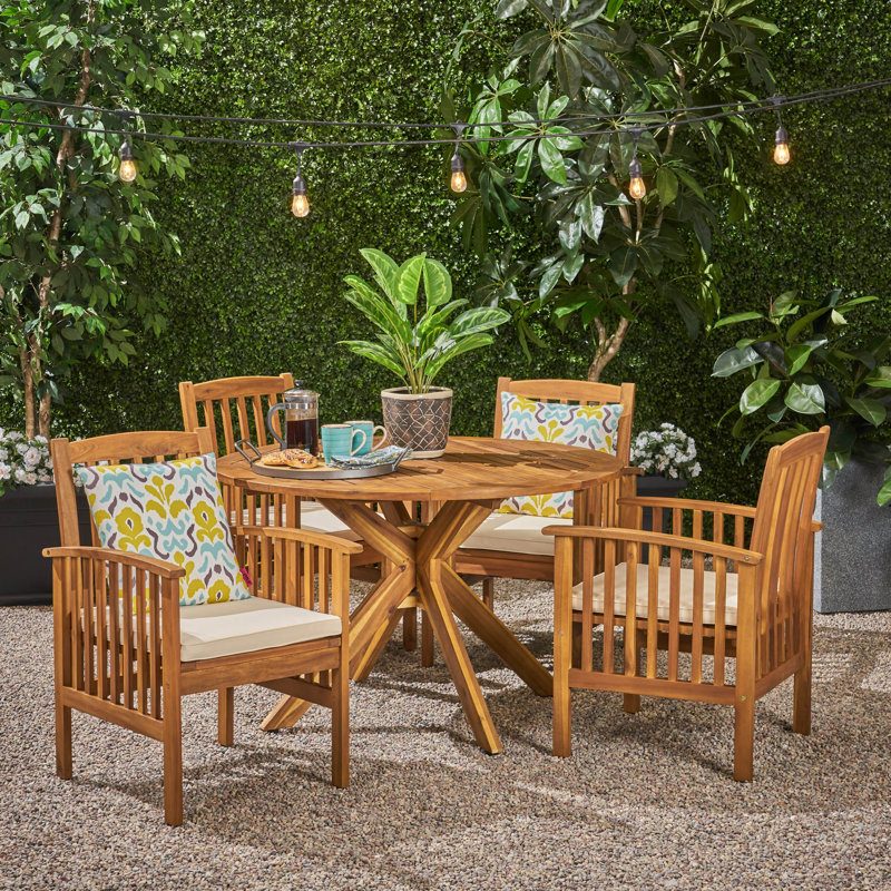 Soares 5 Piece Dining Set with Cushions