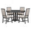 Ensemble de salle à manger 5 pièces avec table ronde et 4 chaises rembourrées pour la cuisine et la salle à manger-412675106-412675111