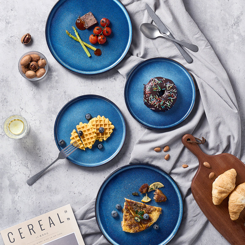 Azal 10" Stoneware Dinner Plate, Nebulas Blue