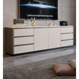 Gray Rectangular Solid Wood TV Stands