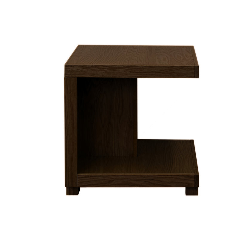 Table Canyon 18 po, finition chêne bourbon, sans assemblage, bois massif et placage, une tablette, entrée urbaine rustique 18 pouces côté bourbon, fabrication en bois, zone d'enceinte Millipede