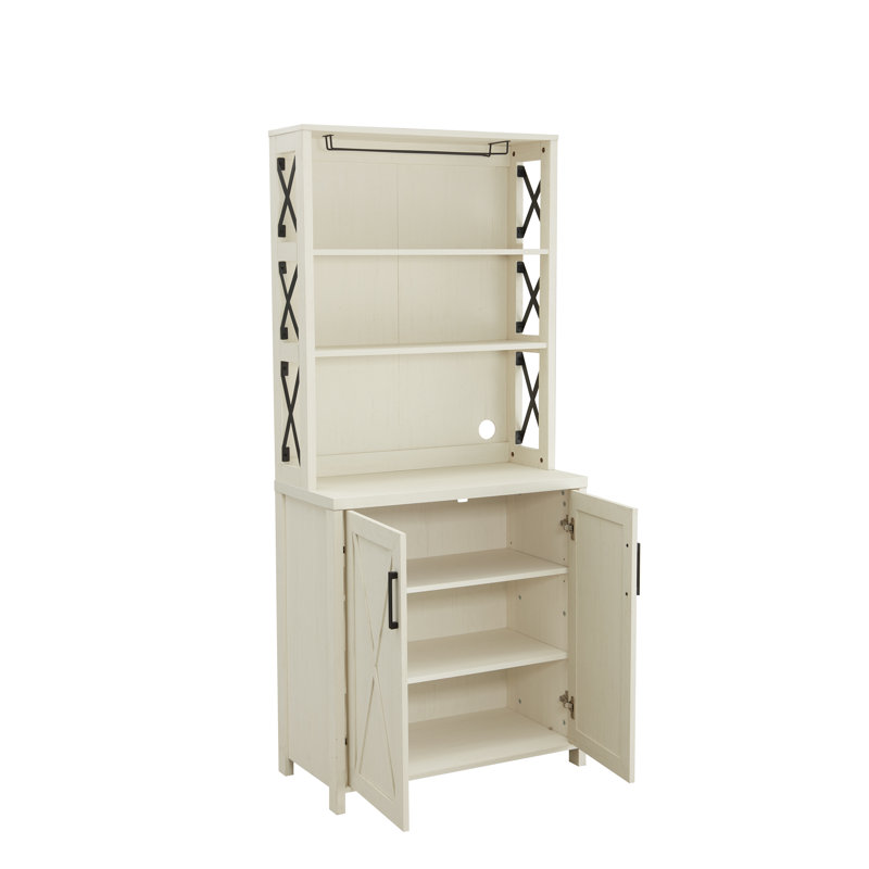 Huche de salle à manger élégante Genevra, Blanc antique