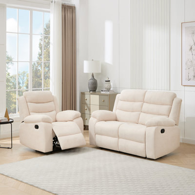 2 Piece Linen Reclining Living Room Set