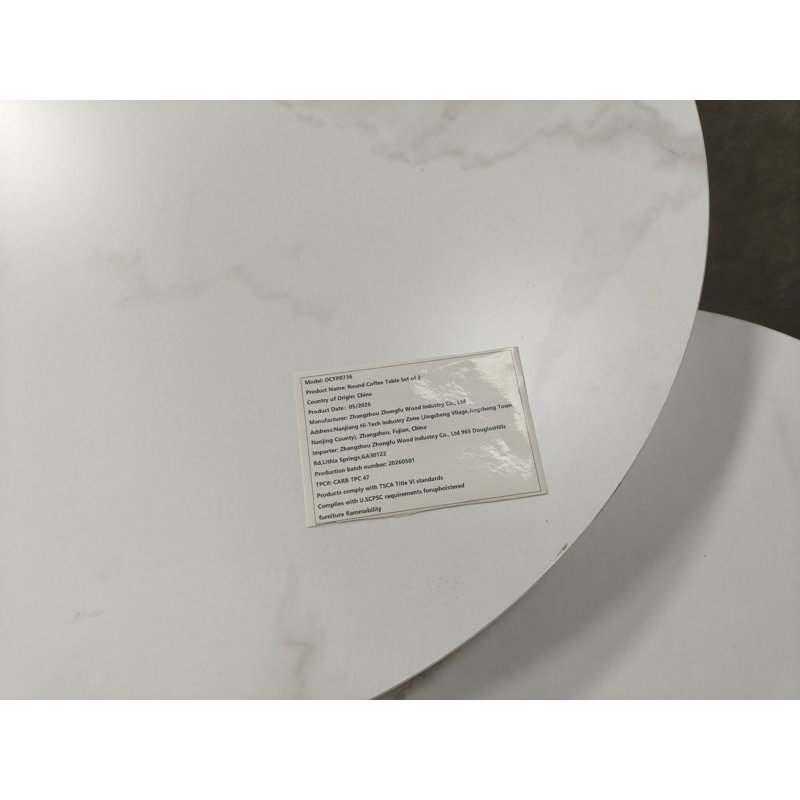 Ensemble de 2 tables basses gigognes 27,6 po, plateau de table rond en marbre et structure en métal robuste, tables d'appoint de table de bout pour le salon, la chambre et le balcon