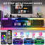 Meuble télé Zytha de 80 po pour téléviseur de 90 po ou moins, console multimédia moderne avec lumière DEL RVB et station de charge intégrée, grand espace de rangement   -83343241-189759762