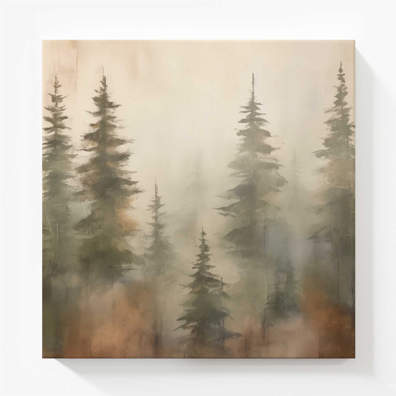 «Foggy Warm Forest II», reproduction sur toile, H 54 po x l 54 po x P 1,25 po, Toile tendue, 1