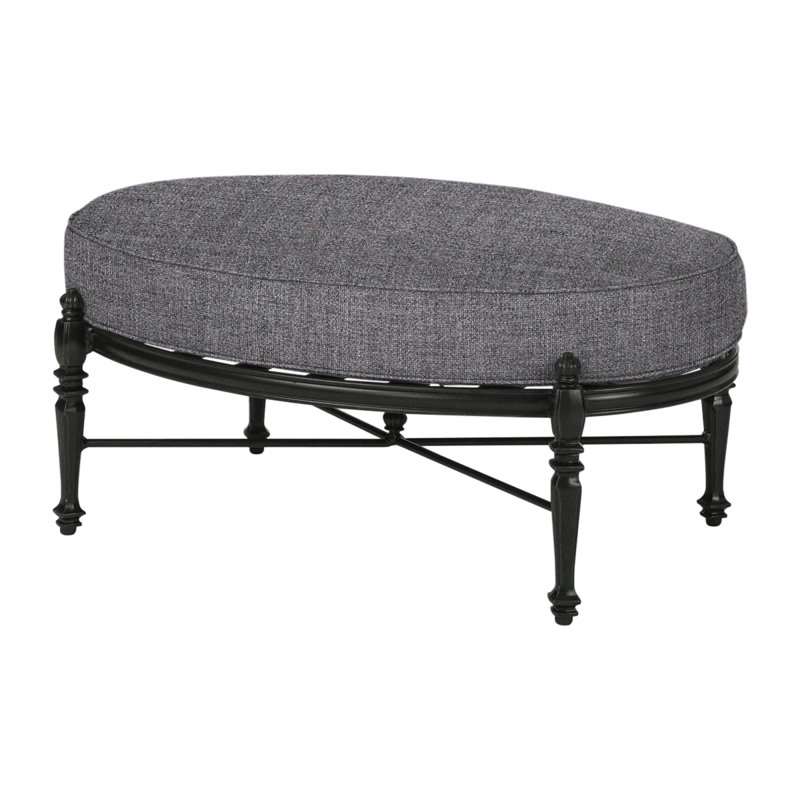 Grand Terrace Outdoor Ottoman, Cast Slate Sunbrella® Plainweave, Vintage