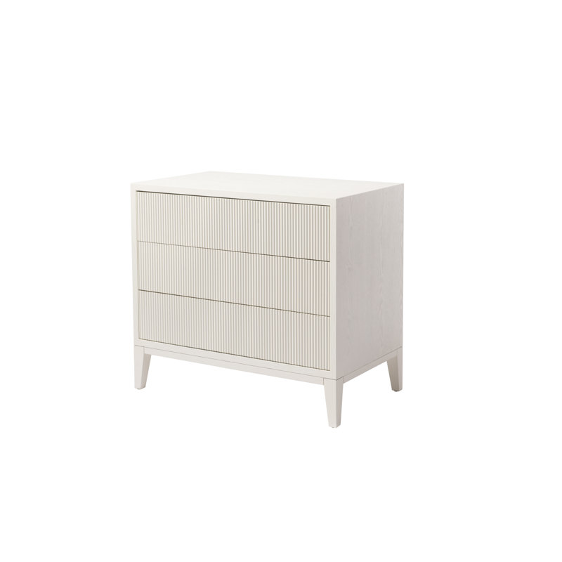 Eary 90cm W Manufactured Wood Bedside Table, White