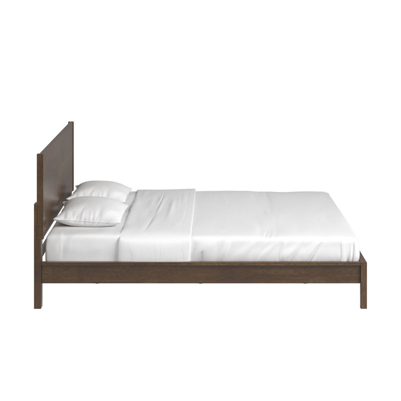Ismail Danish-Inspired Modern Platform Bed, King, Walnut