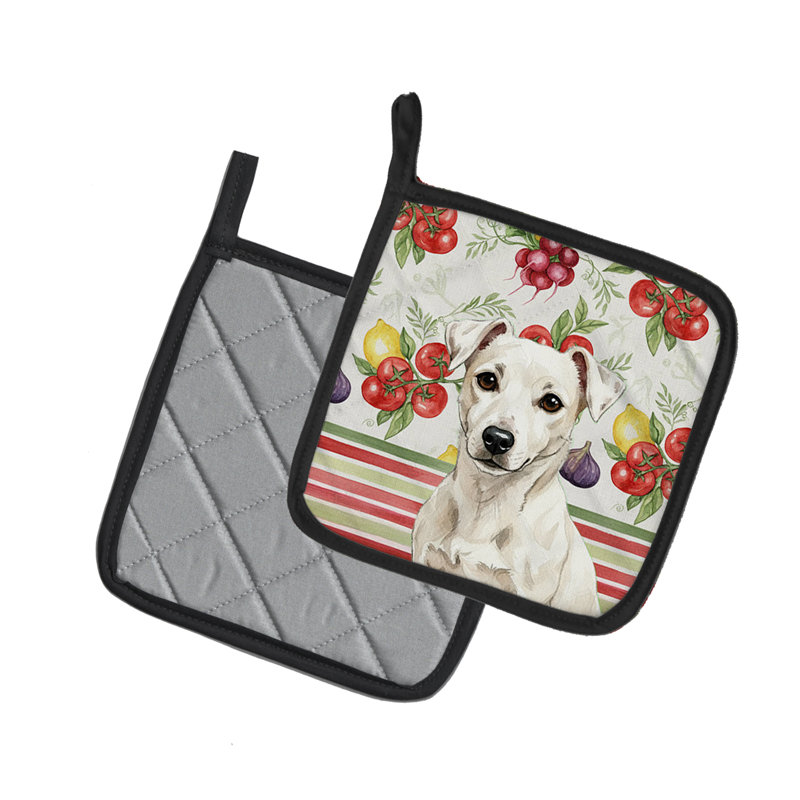 Paire de supports à casserole White Jack Russell Terrier
