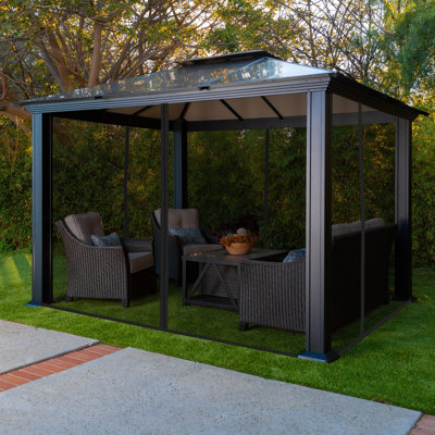 Santa Monica Aluminum Patio Gazebo with Mosquito Netting